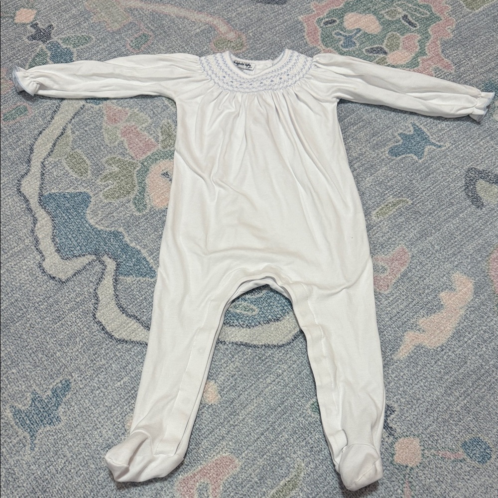 Magnolia Baby Blue Smocked Footie Outfit